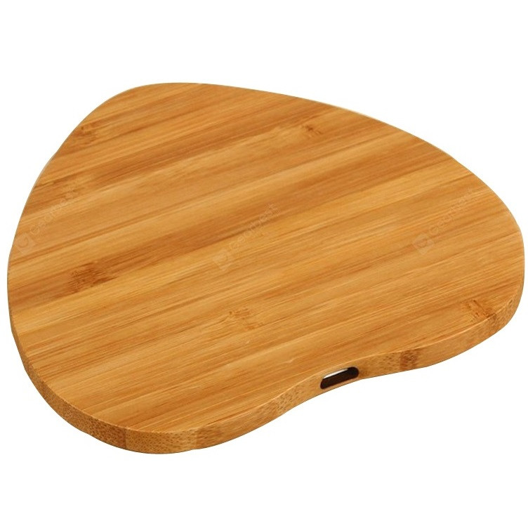 Univerzális vezeték nélküli töltő állomás, Qi Wireless, 10W, fahatású, szív alakú, Wooze Bamboo Qi Wireless Heart Shape, barna termék 2. képe