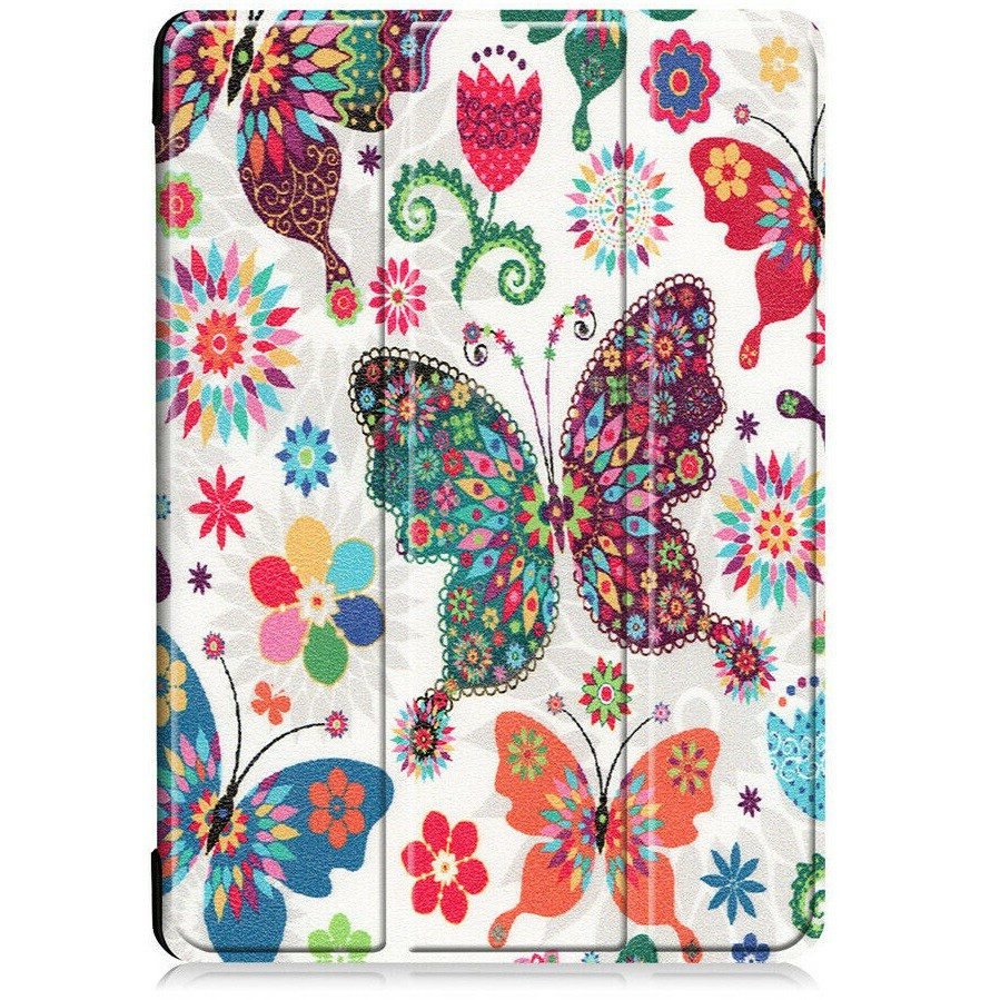 Xiaomi Pad 5 Pro (12.4), mappa tok, színes nagy pillangó minta, Trifold, fehér termék 2. képe