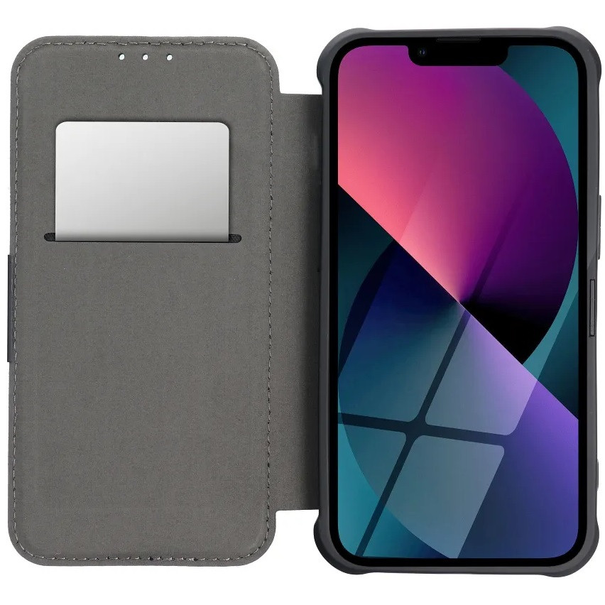 Samsung Galaxy A03 SM-A035F, Oldalra nyíló tok, légpárnás sarok, bőrhatású, karbon minta, Razor Book, zöld termék 2. képe