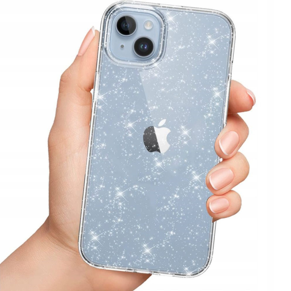 Samsung Galaxy A54 5G SM-A546B, Műanyag hátlap védőtok + szilikon keret, csillogó hátlap, FlexAir Hybrid Glitter, átlátszó termék 2. képe