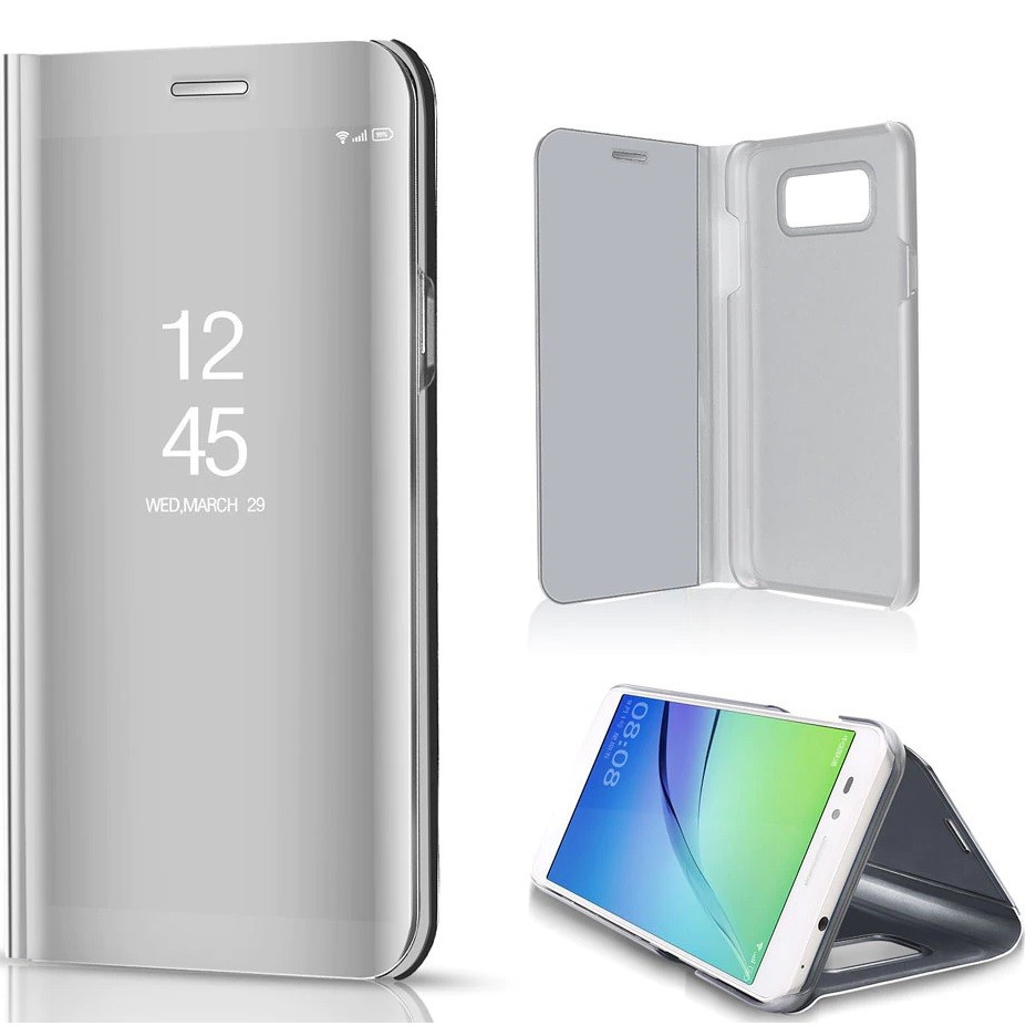 Xiaomi Redmi 12C, Oldalra nyíló tok, hívás mutatóval, Smart View Cover, ezüst (utángyártott) termék 2. képe