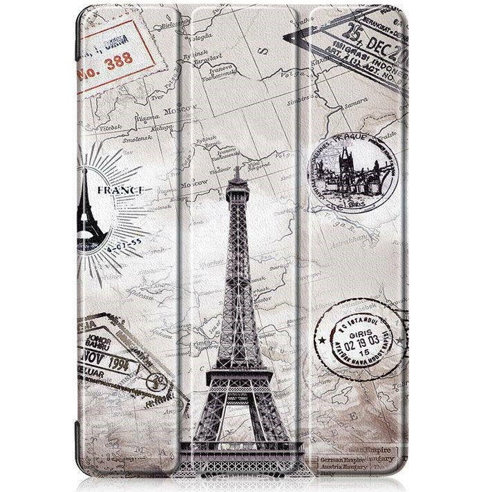 Huawei Honor Pad X8 (10.1), mappa tok, Eiffel torony, térkép minta, Trifold, szürke termék 2. képe