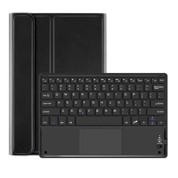 Samsung Galaxy Tab S9 Plus 12.4 / Tab S10 Plus 12.4 SM-X810 / X816B / X820 / X826B, Bluetooth billentyűzetes, mappa tok, Touch Pad, mágneses rögzítés, Wooze Simple Touch, fekete termék 2. képe