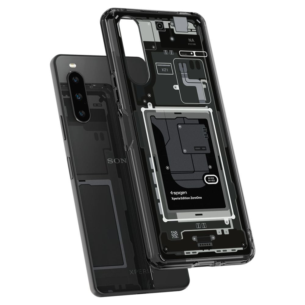 Google Pixel 7a, Műanyag hátlap védőtok + szilikon keret, Telefon belső minta, Spigen Ultra Hybrid Zero One, átlátszó/füst termék 2. képe