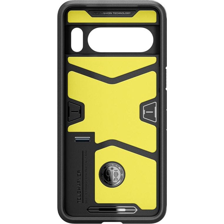 Google Pixel 8 Pro, Szilikon tok + műanyag hátlap, kitámasztóval, Spigen Tough Armor, sötétkék termék 2. képe
