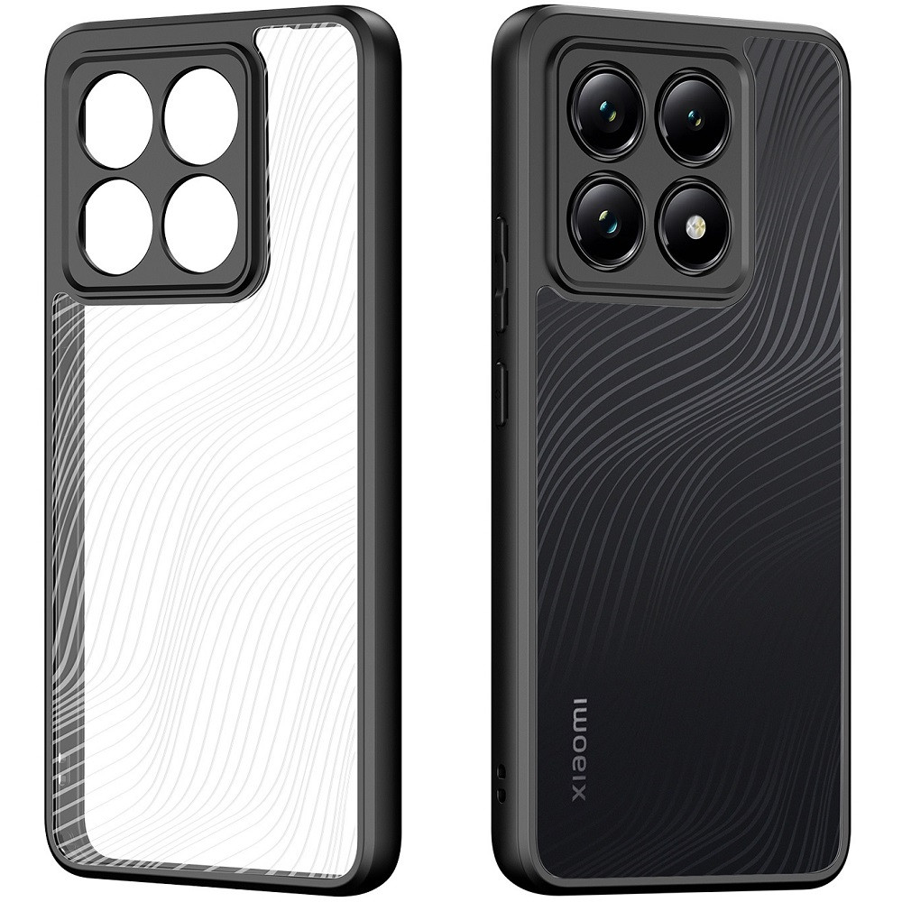 Xiaomi 14T Pro, Műanyag hátlap védőtok + szilikon keret, hullám minta, Dux Ducis Aimo, áttetsző/fekete termék 2. képe