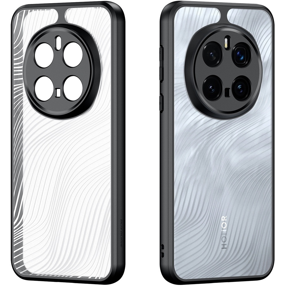 Huawei Honor Magic 7 Pro, Műanyag hátlap védőtok + szilikon keret, hullám minta, Dux Ducis Aimo, áttetsző/fekete termék 2. képe