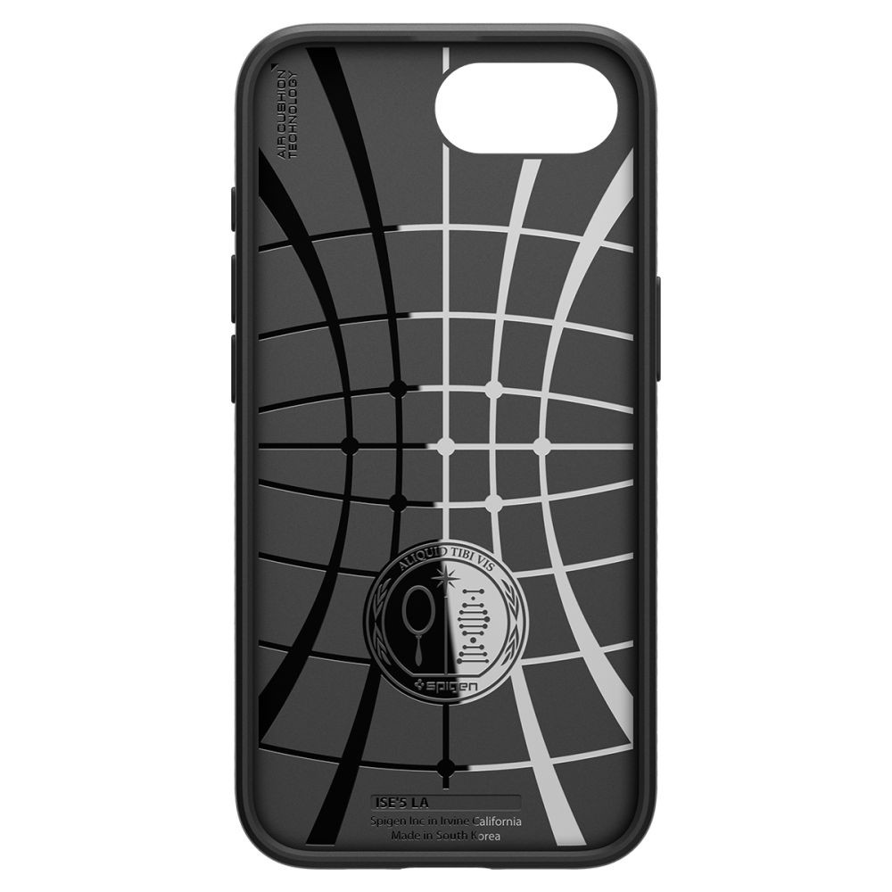 Apple iPhone 16e, Szilikon tok, Spigen Liquid Air, háromszög minta, fekete termék 2. képe