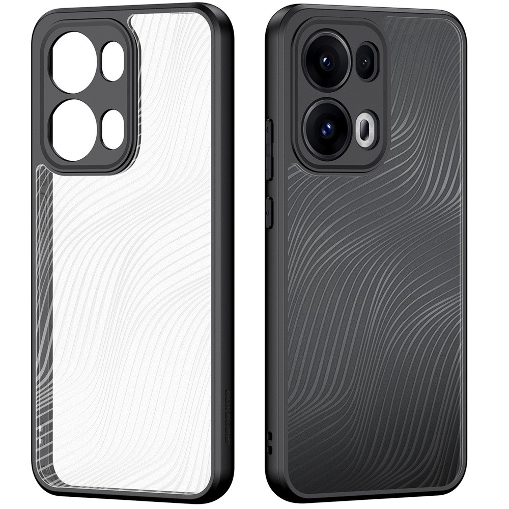 Oppo Reno13 Pro, Műanyag hátlap védőtok + szilikon keret, hullám minta, Dux Ducis Aimo, áttetsző/fekete termék 2. képe
