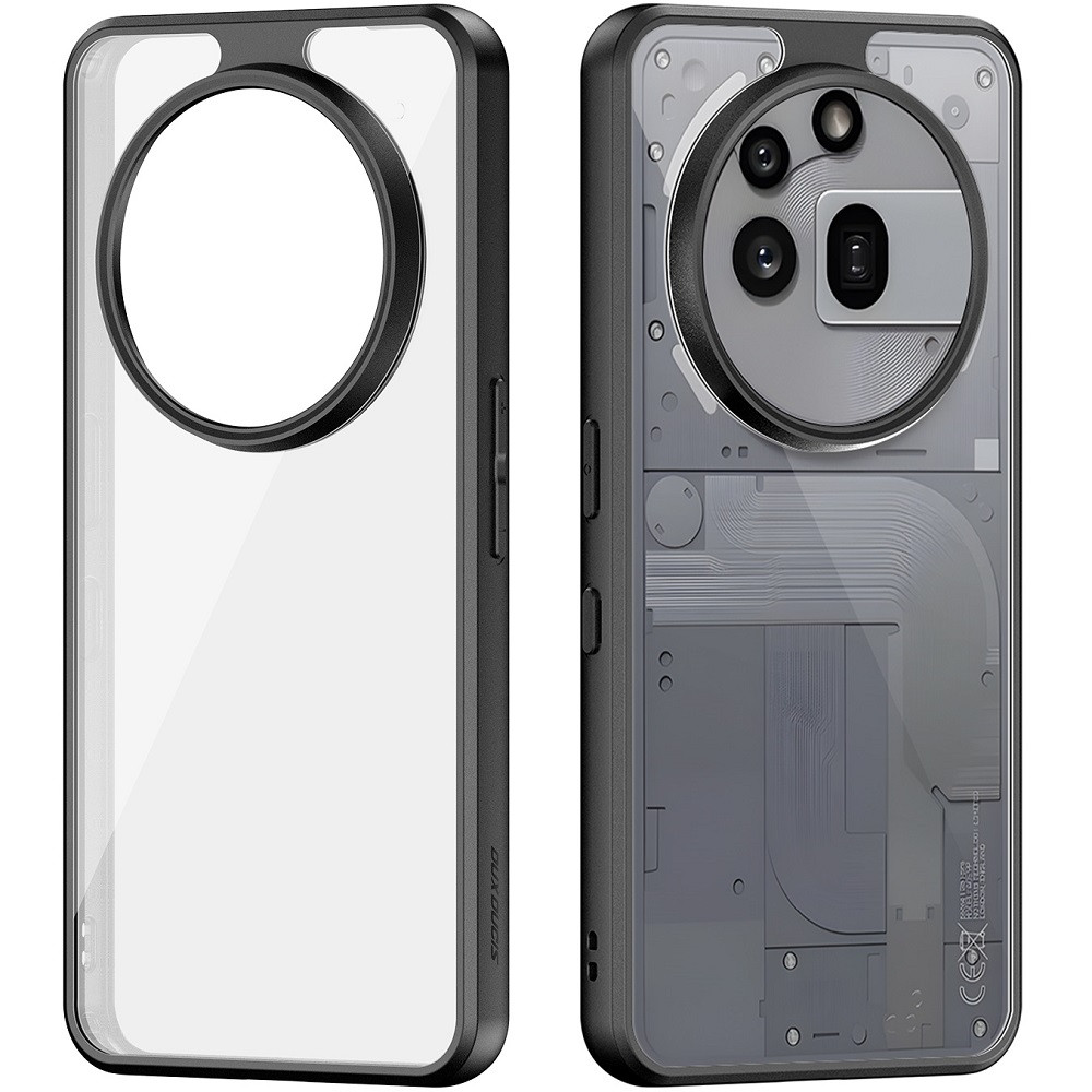 Nothing Phone 3a Pro, Műanyag hátlap védőtok + szilikon keret, Dux Ducis Aimo, átlátszó/fekete termék 2. képe
