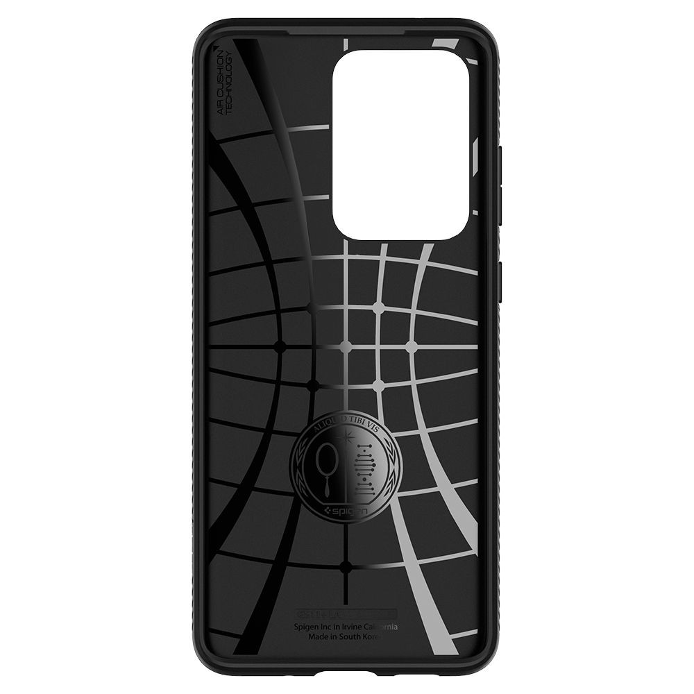 Apple iPhone 12 / 12 Pro, Szilikon tok, Spigen Liquid Air, háromszög minta, fekete termék 2. képe