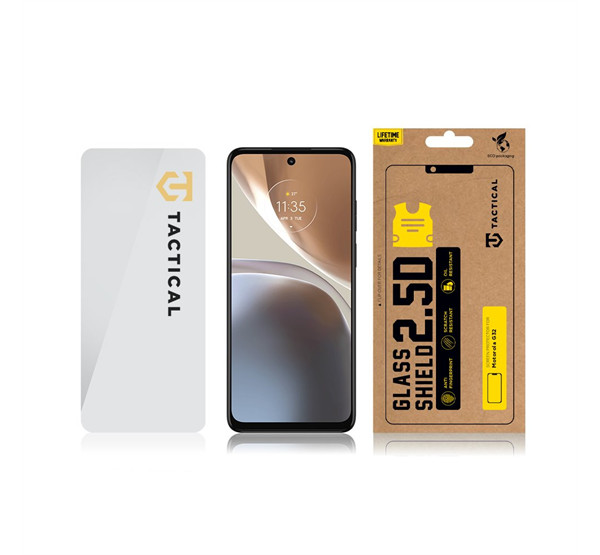 Motorola Moto G32, Kijelzővédő fólia, ütésálló fólia (az íves részre NEM hajlik rá!), Tempered Glass (edzett üveg), Tactical Glass Shield 2.5D, Clear termék 2. képe