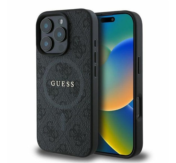 Guess 4G Ring Classic Logo Apple iPhone 16 Pro hátlap tok, fekete termék 2. képe