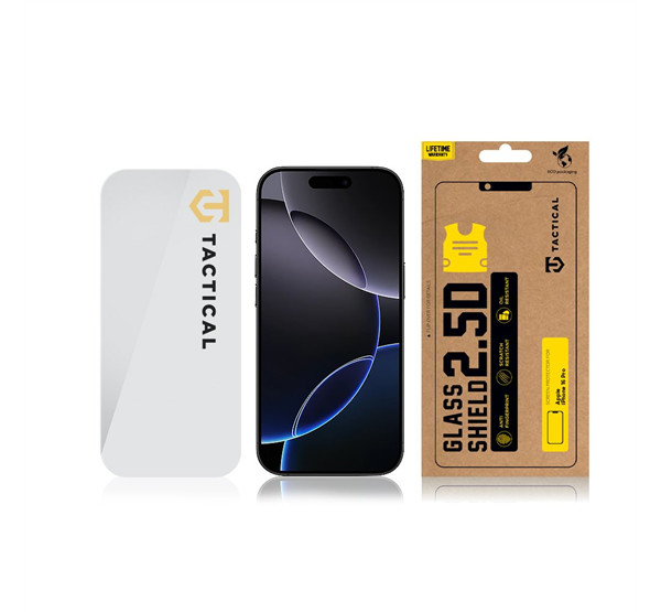 Apple iPhone 16 Pro, Kijelzővédő fólia, ütésálló fólia (az íves részre NEM hajlik rá!), Tempered Glass (edzett üveg), Tactical Glass Shield 2.5D, Clear termék 2. képe