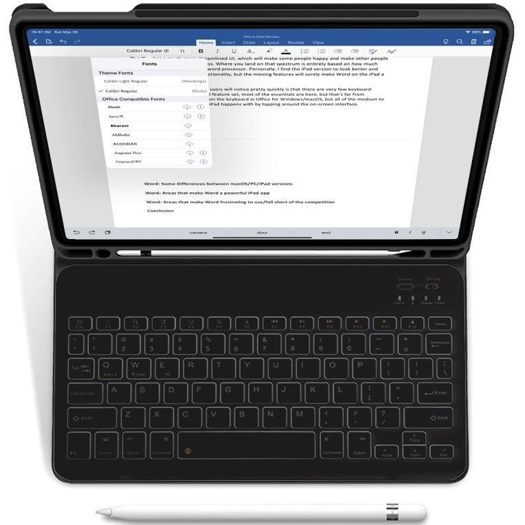 Apple iPad 10.9 (2022) / iPad 11 (2025), Bluetooth billentyűzetes mappa tok, érintőceruza tartó, érintőceruza nélkül, TP SC Pen Holder + Keyboard, fekete termék 2. képe