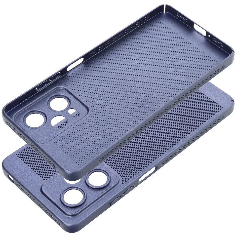 Samsung Galaxy A35 5G SM-A356B, Műanyag hátlap védőtok, légáteresztő, lyukacsos minta, Breezy, kék termék 2. képe