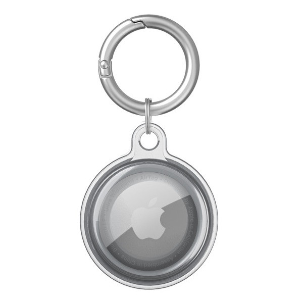 Apple AirTag szilikon tok, karabíner, Wooze AirTag Bubble, átlátszó/fekete akciós termékkép 1