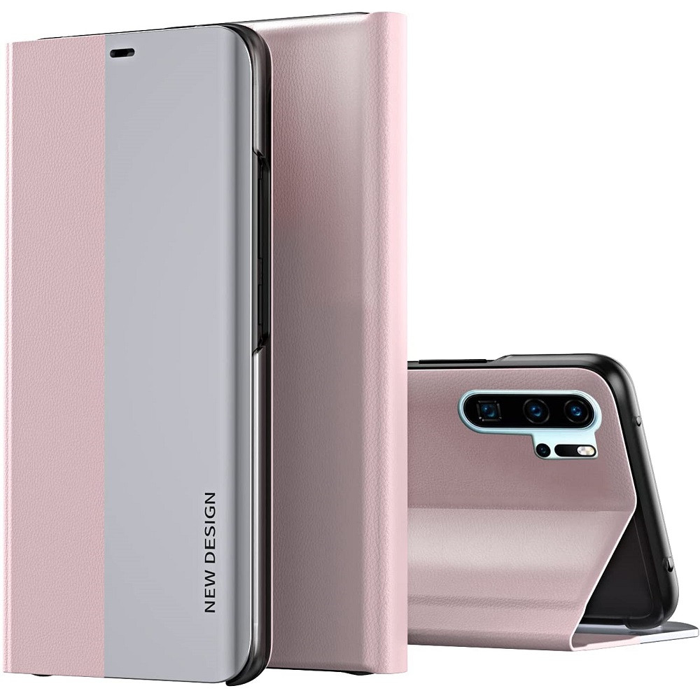 Huawei P40 Pro, Oldalra nyíló tok, stand, Wooze Silver Line, rózsaszín akciós termékkép 1