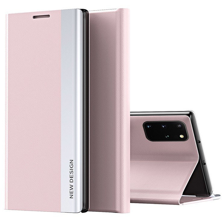 Samsung Galaxy A50 / A50s / A30s, Oldalra nyíló tok, stand, Wooze Silver Line, rózsaszín akciós termékkép 1