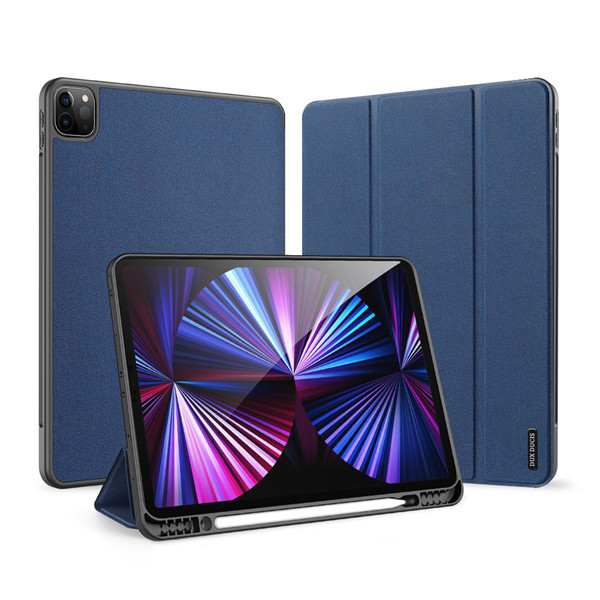 Apple iPad Pro 12.9 (2021) / iPad Pro 12.9 (2022), mappa tok, Smart Case, érintőceruza tartó, Dux Ducis Domo, sötétkék akciós termékkép 1