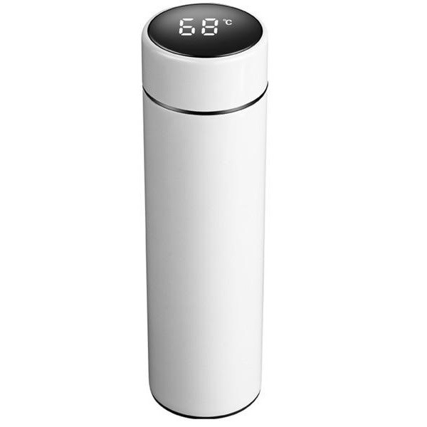 Prémium fémfalú termosz, hőtartó, LED-es érintő képernyős hőmérséklet kijelzővel, 500 ml, Wooze Keep Warm, fehér akciós termékkép 1