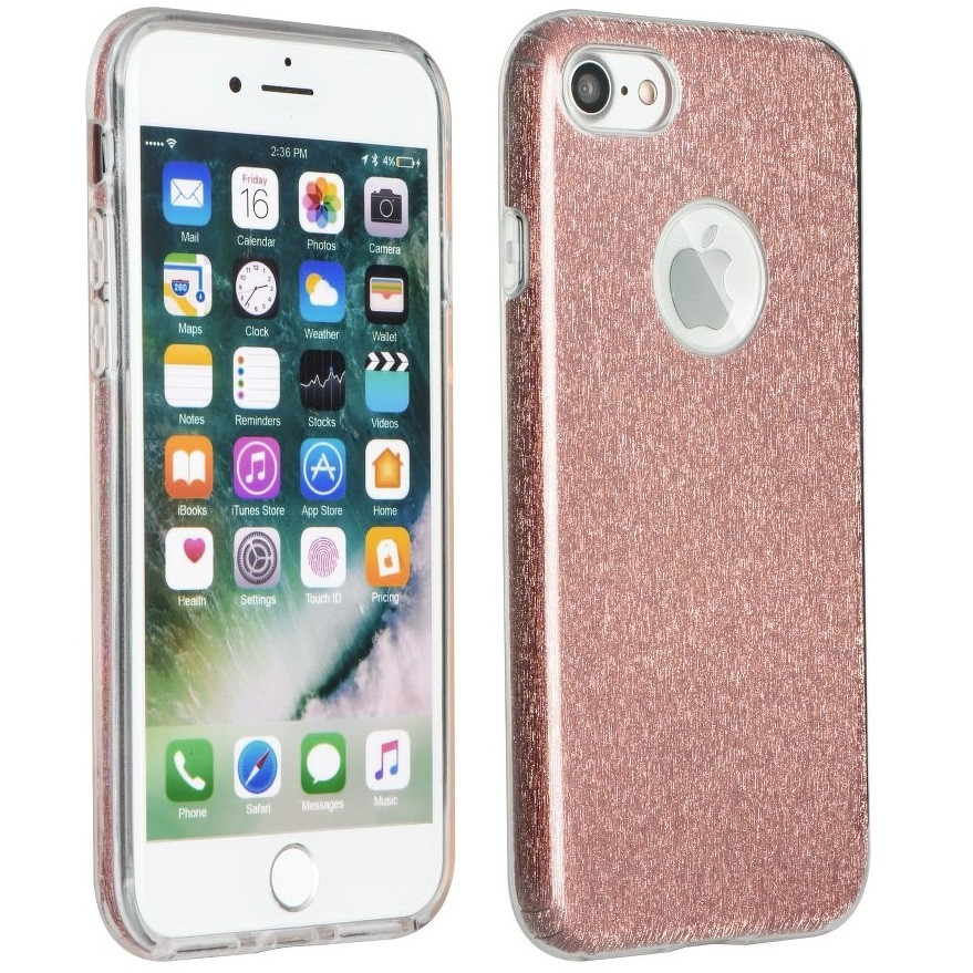 Apple iPhone 13, Szilikon tok, csillogó, Forcell Shining, vörösarany akciós termékkép 1