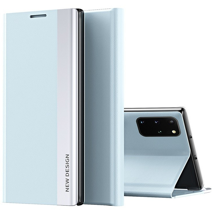Xiaomi Redmi Note 11 Pro Plus, Oldalra nyíló tok, stand, Wooze Silver Line, világoskék akciós termékkép 1