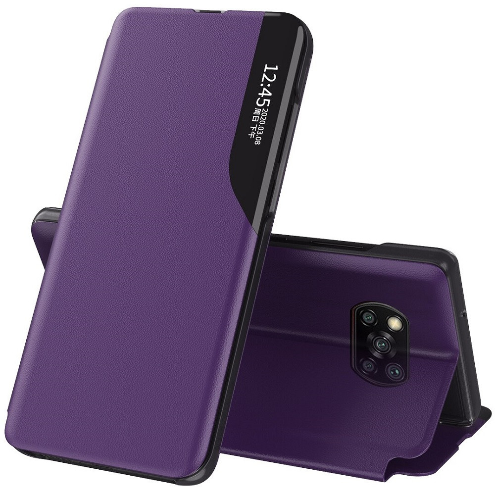 Samsung Galaxy A13 4G SM-A135F / A137F, Oldalra nyíló tok, stand, hívás mutatóval, Wooze FashionBook, lila akciós termékkép 1