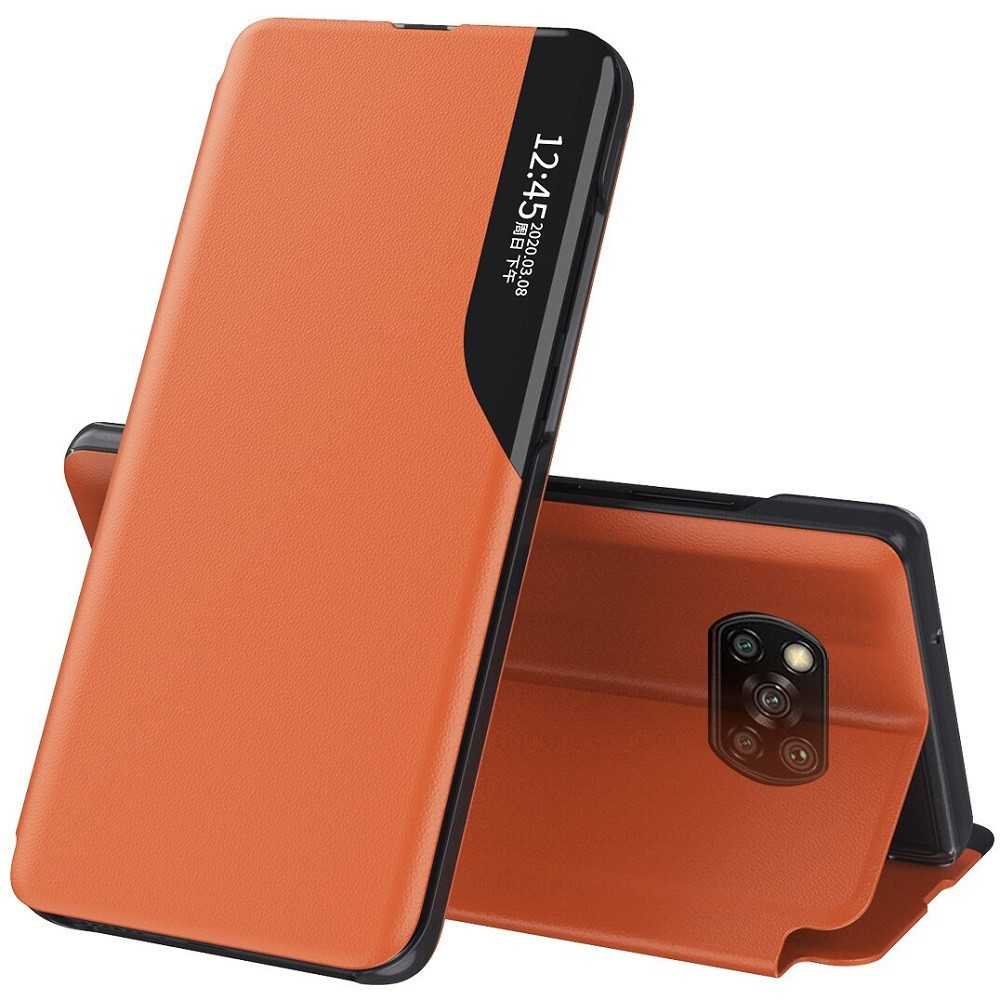 Xiaomi Poco M4 Pro 4G, Oldalra nyíló tok, stand, hívás mutatóval, Wooze FashionBook, sárga akciós termékkép 1