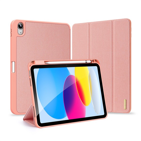 Apple iPad 10.9 (2022) / iPad 11 (2025), mappa tok, Smart Case, érintőceruza tartó, Dux Ducis Domo, rózsaszín akciós termékkép 1