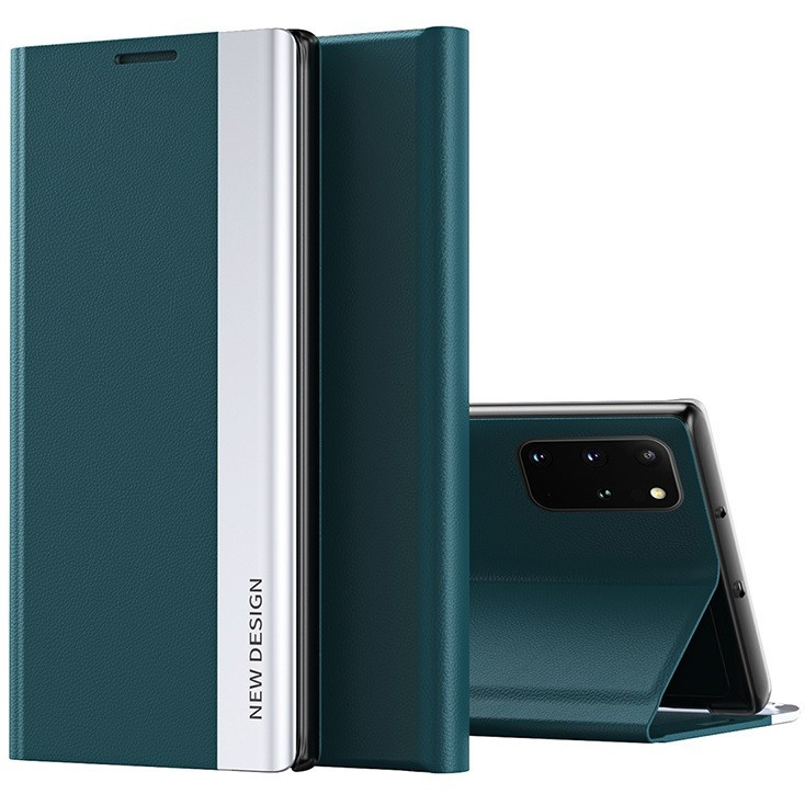 Huawei Honor 70, Oldalra nyíló tok, stand, Wooze Silver Line, sötétzöld akciós termékkép 1
