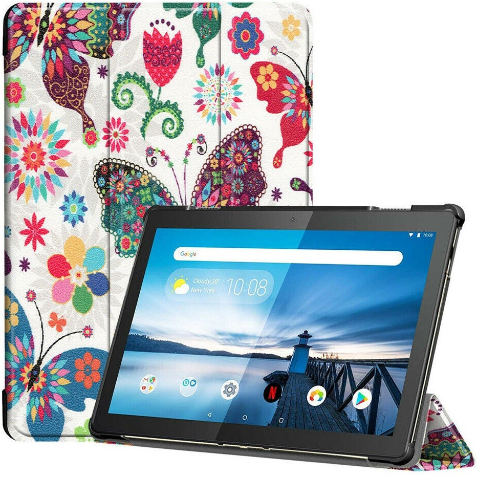 Xiaomi Pad 5 Pro (12.4), mappa tok, színes nagy pillangó minta, Trifold, fehér akciós termékkép 1