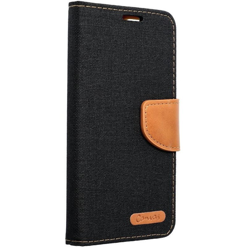 Xiaomi 12 Lite, Oldalra nyíló tok, stand, Canvas Book, fekete akciós termékkép 1