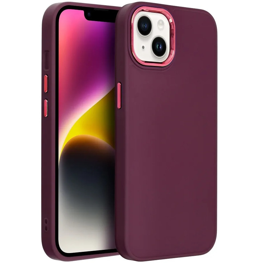 Apple iPhone 11, Szilikon tok, közepesen ütésálló, fémhatású kamera keret, Frame Case, lila akciós termékkép 1
