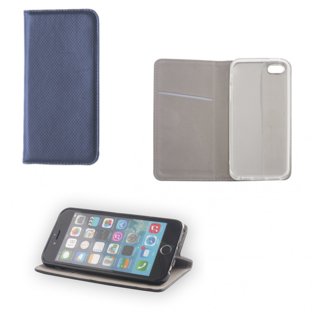 Samsung Galaxy Xcover 4 / 4s SM-G390F / G398F, Oldalra nyíló tok, stand, Smart Magnet, sötétkék akciós termékkép 1