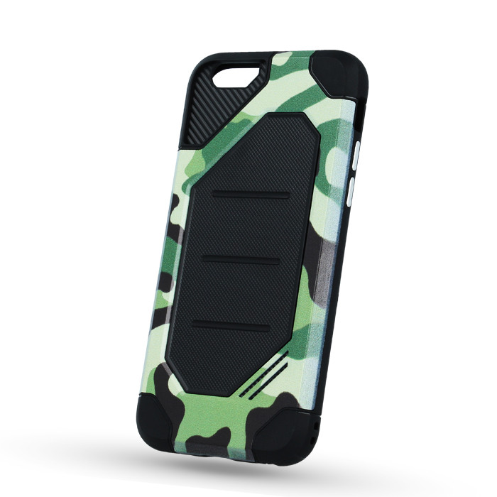 LG K8 (2017), Műanyag hátlap védőtok, Defender Army, közepesen ütésálló, terepmintás, fekete/zöld akciós termékkép 1