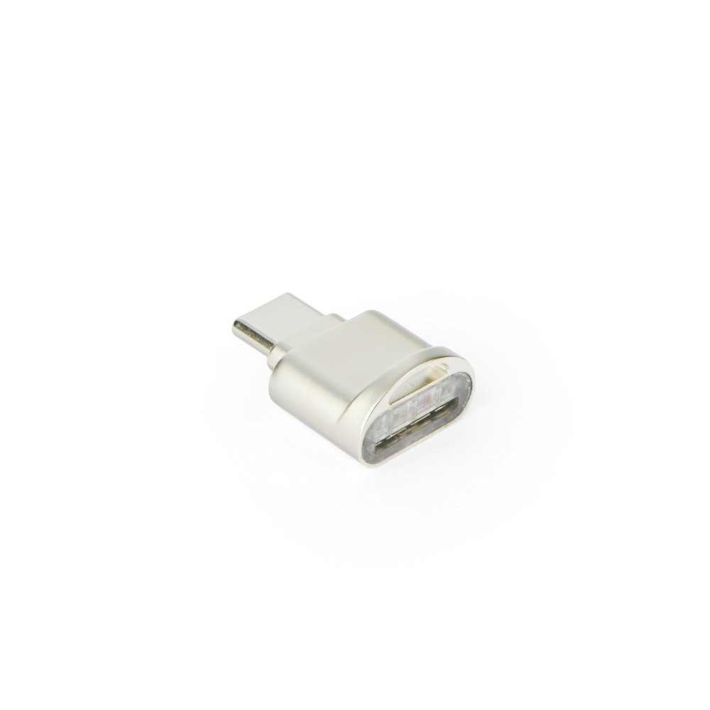 Adapter, USB Type-C, microSD kártyaolvasó, ezüst akciós termékkép 1