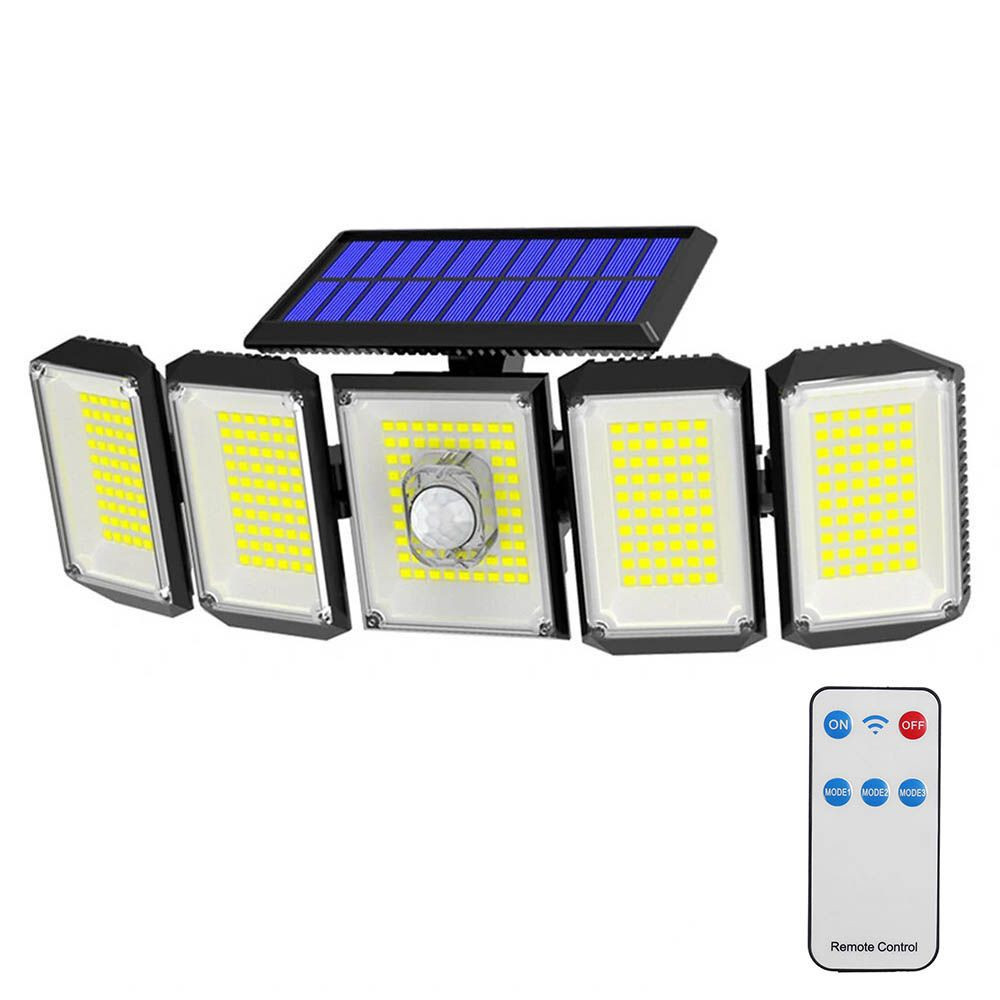 5 paneles forgatható 300 LED-es szolár lámpa akciós termékkép 1