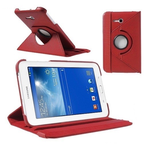 Samsung Galaxy Tab 3 Lite 7.0 SM-T110, mappa tok, elforgatható (360°), piros akciós termékkép 1