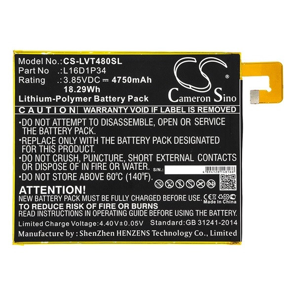 Lenovo Tab 4 8.0 TB-8504F / Tab 4 Plus 8.0 TB-8704F, Akkumulátor, 4750 mAh, Li-Polymer, Cameron Sino, kompatibilis akciós termékkép 1