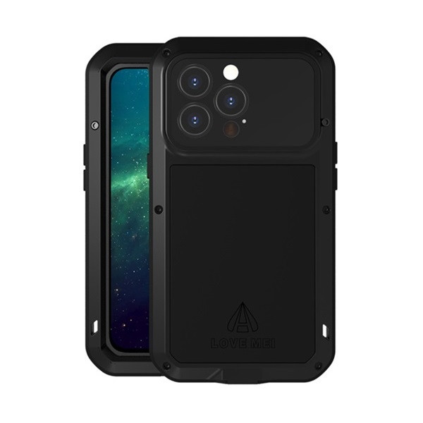 Apple iPhone 13 Pro, Szilikon tok, Love Mei Powerful Defender, ütésálló, fekete akciós termékkép 1