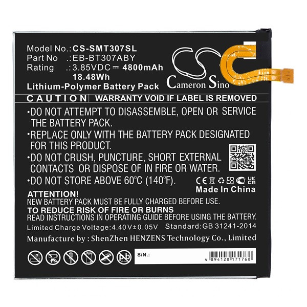 Samsung Galaxy Tab A 8.4 (2020) SM-T307U, Akkumulátor, 4800 mAh, Li-Polymer, Cameron Sino, kompatibilis akciós termékkép 1
