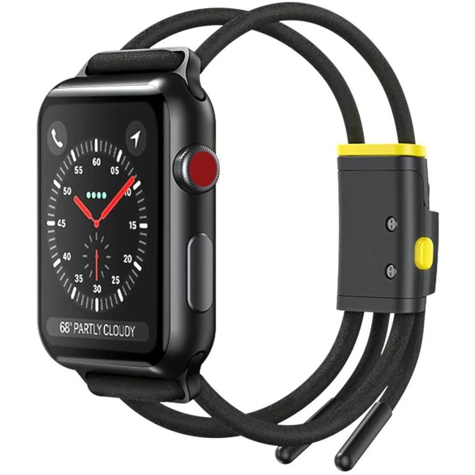 Apple Watch 3-6, SE (38 / 40 mm), textíl pótszíj, állítható, légáteresztő, Baseus Lets Go, fekete akciós termékkép 1