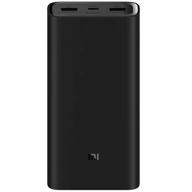 Külső akkumulátor, 20000 mAh, 50W, Okostelefonhoz és TabletPC-hez, 2 x USB aljzat, USB Type-C aljzat, LED-es, gyorstöltés, Xiaomi Mi 50W Power Bank, fekete, gyári akciós termékkép 1