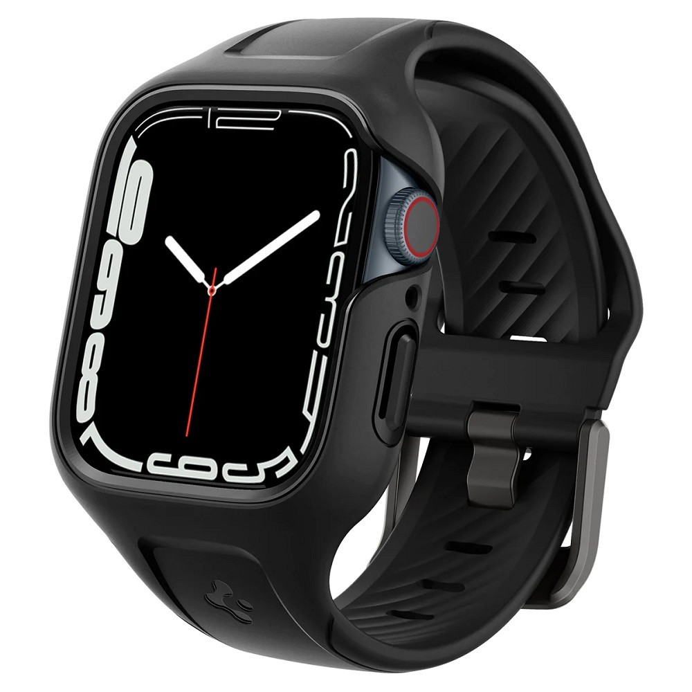 Apple Watch 7-8 (41mm), Szilikon védőkeret és szíj, Spigen Liquid Air Pro, fekete akciós termékkép 1