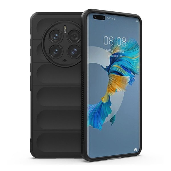 Huawei Mate 50 Pro, Szilikon tok, közepesen ütésálló, 3D minta, fekete akciós termékkép 1