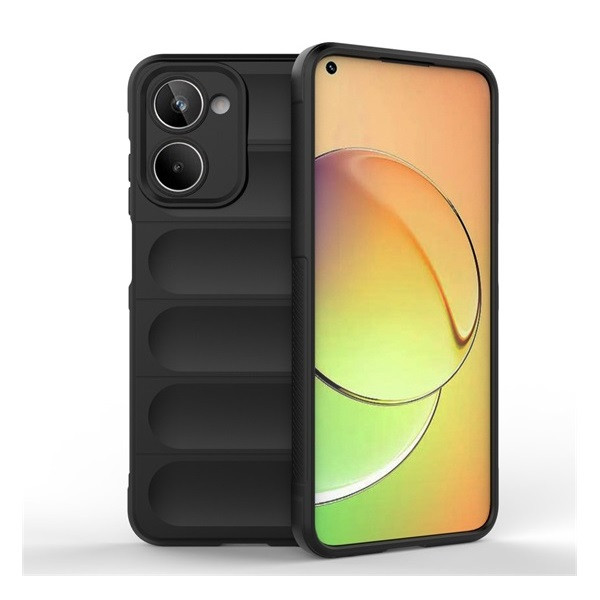 Realme 10 4G, Szilikon tok, közepesen ütésálló, 3D minta, fekete akciós termékkép 1