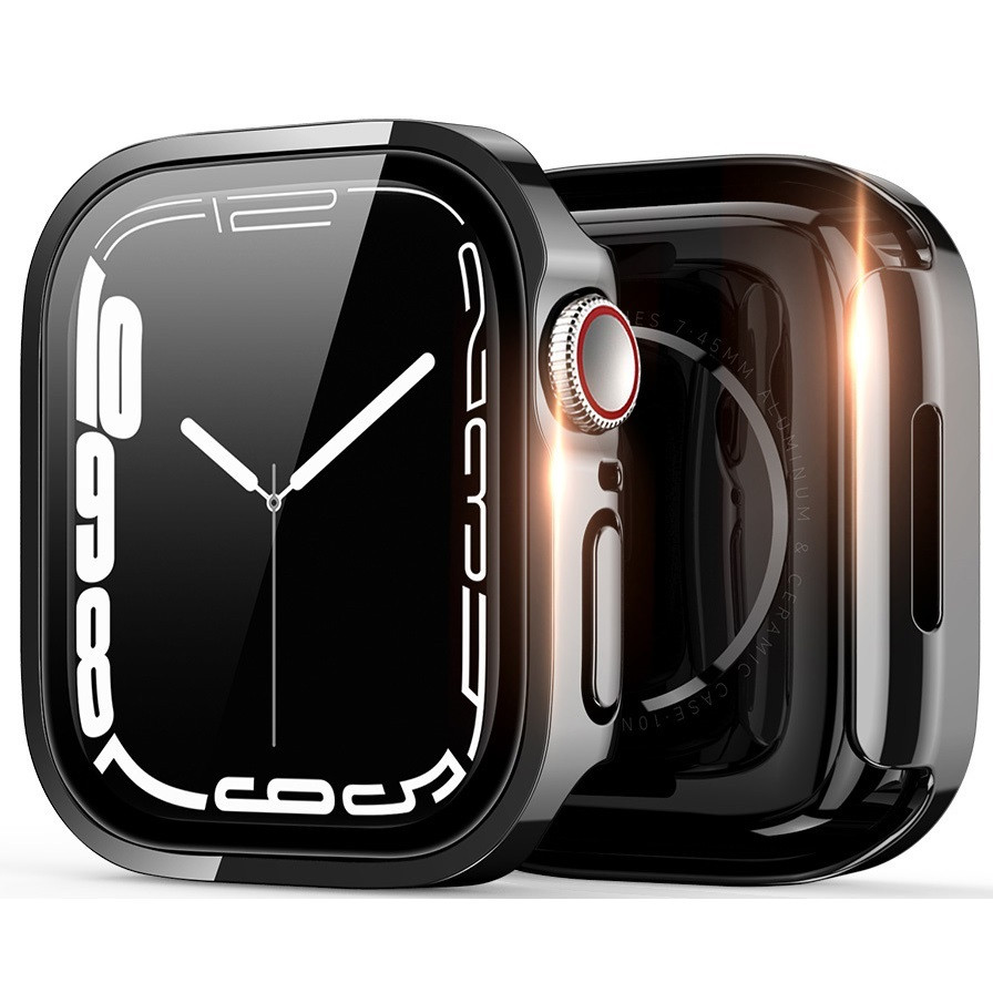 Apple Watch 7 (41mm), Műanyag védőkeret, szíj nélkül, közepesen ütésálló, Dux Ducis Hamo, fekete akciós termékkép 1