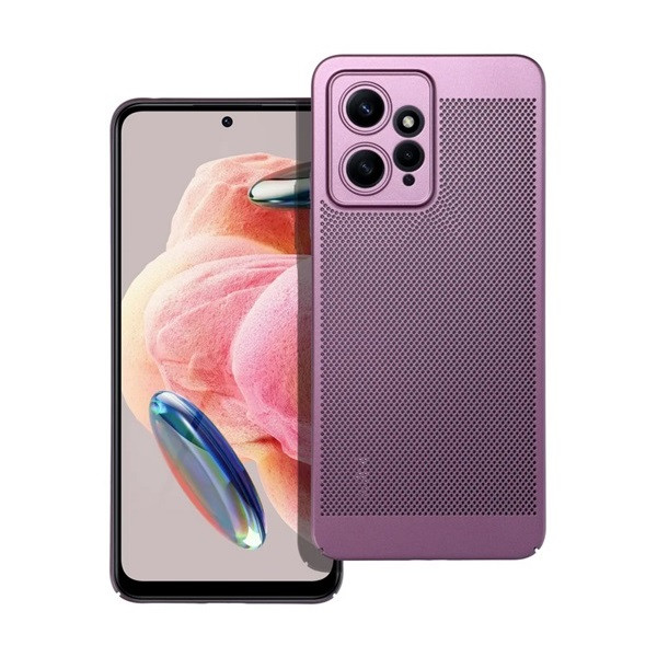Xiaomi Redmi Note 12 4G, Műanyag hátlap védőtok, légáteresztő, lyukacsos minta, Breezy, lila akciós termékkép 1