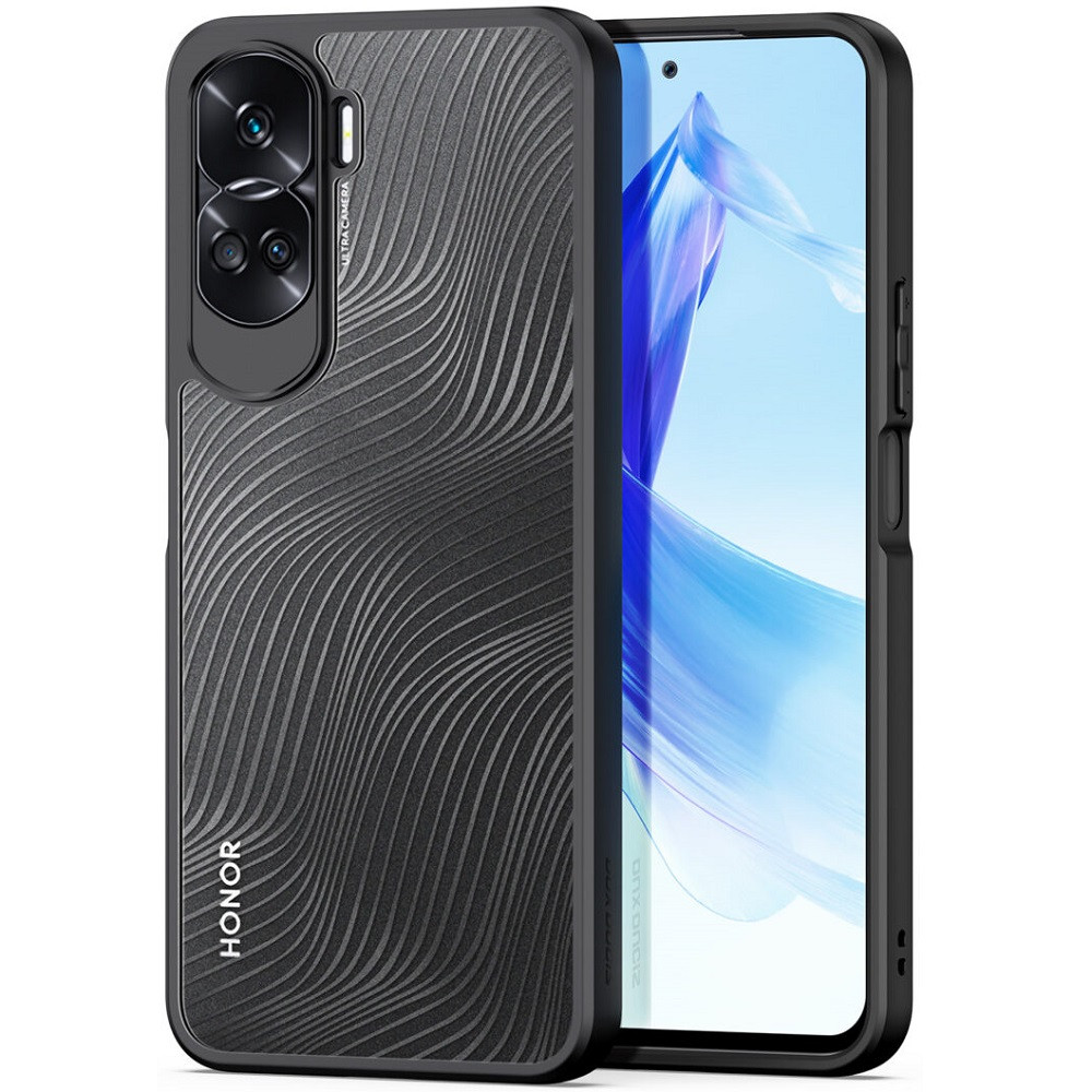 Huawei Honor 90 Lite, Műanyag hátlap védőtok + szilikon keret, hullám minta, Dux Ducis Aimo, áttetsző/fekete akciós termékkép 1